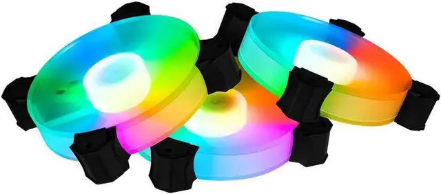 Alt view image 6 of 7 - 3-Pack 120mm RGB Case Fan with Remote Controller, Computer Case 12cm Cooling Fan RGB 6PIN, RGB LED Quiet High Airflow Adjustable Color LED Fan, CPU Cooler with RF Remote