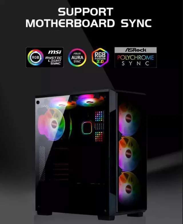 Alt view image 4 of 7 - 3-Pack 120mm RGB Case Fan with Remote Controller, Computer Case 12cm Cooling Fan RGB 6PIN, RGB LED Quiet High Airflow Adjustable Color LED Fan, CPU Cooler with RF Remote