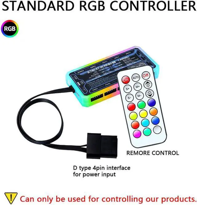 Alt view image 5 of 7 - 3-Pack 120mm RGB Case Fan with Remote Controller, Computer Case 12cm Cooling Fan RGB 6PIN, RGB LED Quiet High Airflow Adjustable Color LED Fan, CPU Cooler with RF Remote