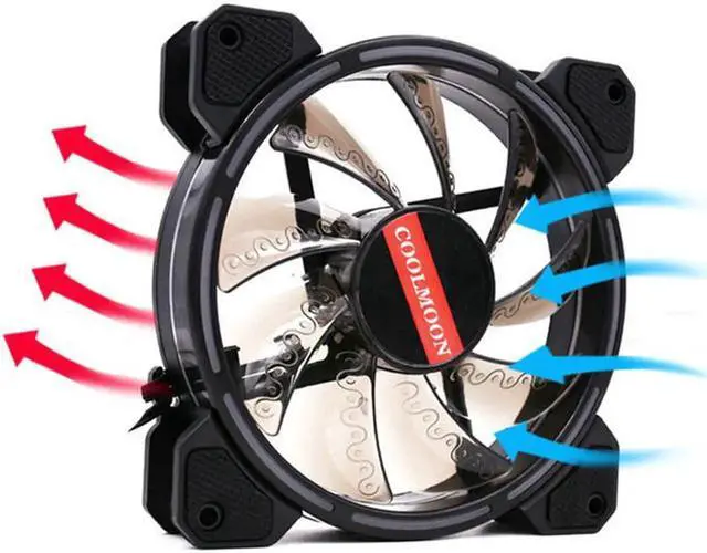 Alt view image 2 of 7 - Computer Case PC Cooling Fan RGB Adjust 120mm Quiet + IR Remote New Computer Cooler RGB CPU Case Fan Three in One