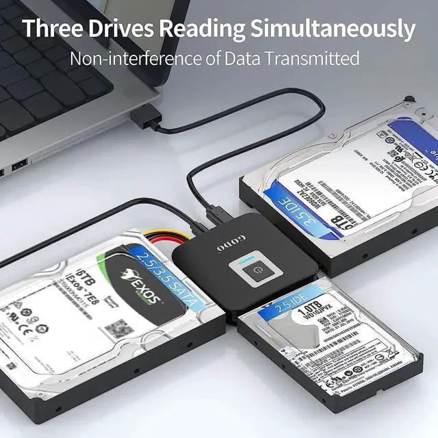 Alt view image 4 of 6 - SATA/IDE to USB 3.0 Adapter, IDE Hard Drive Adapter Kit, SATA Cable Converter for 2.5/3.5 inch IDE and SATA HDD/SSD, 5.25" CD-ROM/DVD-ROM, Include 12V/2A Power Adapter