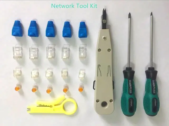 Alt view image 5 of 7 - Network Cable Repair Maintenance Tool Kit Set 11 in 1 Portable Phone Cable Crimper 8P8C 4P4C 6P6C Connectors RJ45 RJ11 Cat5 Cat6 Cable Tester