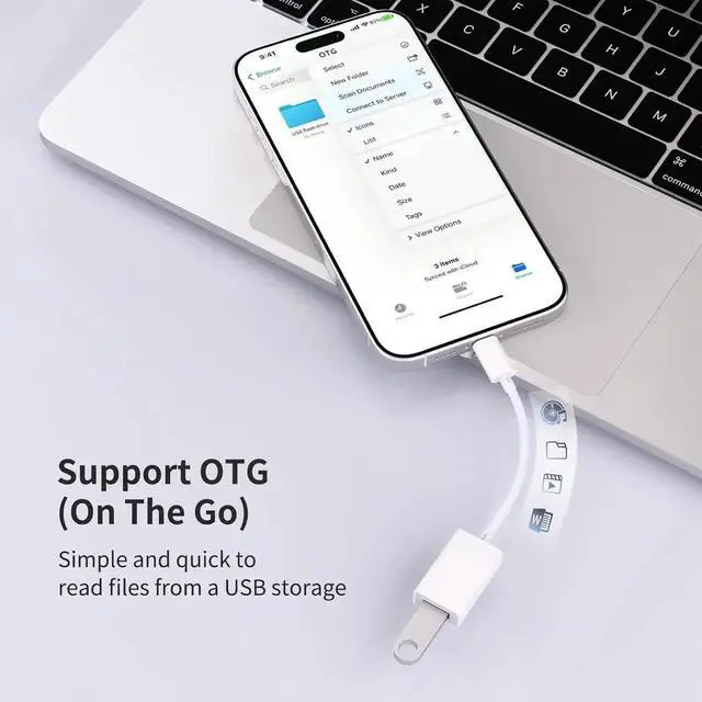 Alt view image 5 of 7 - USB C to USB 3.0 Adapter [2 Pack], USB C Male to USB Female OTG Cable Thunderbolt3 to USB Adapter Compatible with Mac-Book Pro/Air, i-Phone 16 Pro Max/16 Plus/16/15, Galaxy S24/S23/S22/S21