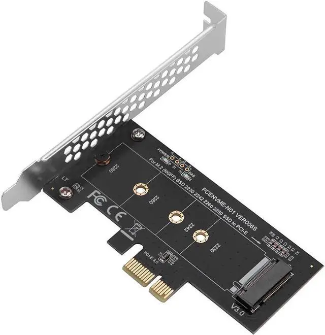 Alt view image 3 of 7 - NVME M.2 SSD M Key to PCI-e 3.0 x1 Host Controller Expansion Card,Supports M2 NGFF PCI-e 3.0, 2.0 or 1.0, NVME or AHCI, M-Key, 2280, 2260, 2242, 2230 Solid State Drives with Low Profile Bracket