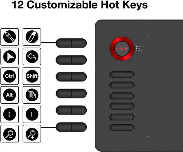 Alt view image 7 of 7 - VEIKK A15 Graphic Drawing Tablet 10x6 inch Graphics Tablet with 8192 Levels Battery-Free Stylus and 12 Shortcut Keys Art Tablet for Drawing and E-Learning/Online Classes