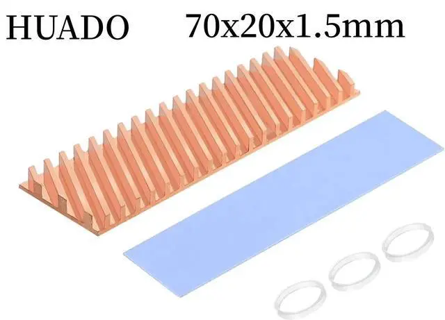 Main image of M.2 SSD Copper Heat Sink with Thermal Pad for NVMe NGFF 2280 M2 Solid State Disk Computer Cooler PC Notebook Radiator Laptop Heatsink-70x20x1.5mm