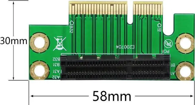 Alt view image 6 of 7 - Aomoproing PCI- Express 4X Riser Card 90-Degree Adapter Card PCI-E 4X Extender Extension Card for 1U, Small Computer and Server Case (PCIE 4X)