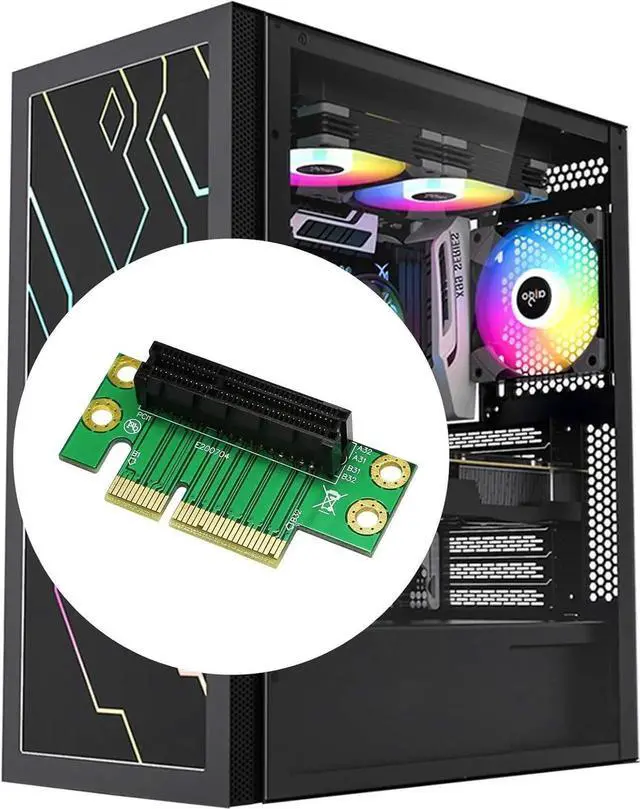 Alt view image 4 of 7 - Aomoproing PCI- Express 4X Riser Card 90-Degree Adapter Card PCI-E 4X Extender Extension Card for 1U, Small Computer and Server Case (PCIE 4X)