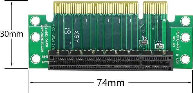 Alt view image 6 of 7 - Aomoproing PCI- Express 8X Riser Card 90-Degree Adapter Card PCI-E 8X Extender Extension Card for 1U, Small Computer and Server Case(PCIE 8X)