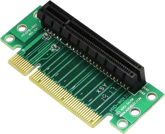 Alt view image 7 of 7 - Aomoproing PCI- Express 8X Riser Card 90-Degree Adapter Card PCI-E 8X Extender Extension Card for 1U, Small Computer and Server Case(PCIE 8X)