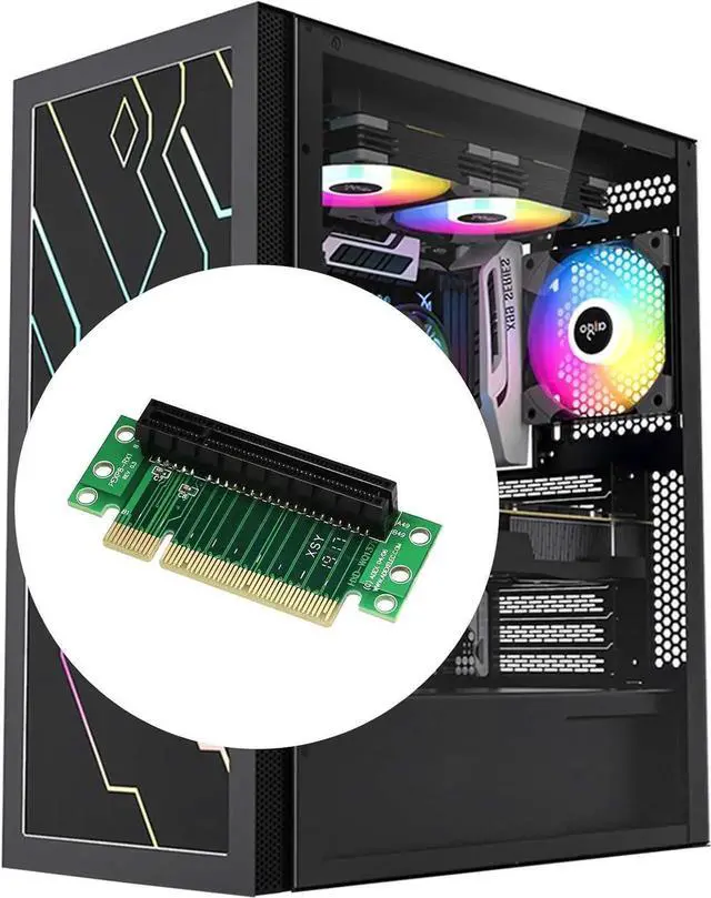 Alt view image 5 of 7 - Aomoproing PCI- Express 8X Riser Card 90-Degree Adapter Card PCI-E 8X Extender Extension Card for 1U, Small Computer and Server Case(PCIE 8X)