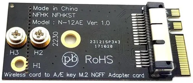 Alt view image 3 of 7 - Aomoproing BCM94360CS2 BCM943224PCIEBT2 Wireless Card to NGFF M.2 Key A/E-Key Adapter
