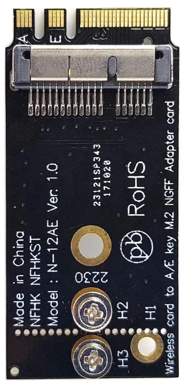 Alt view image 2 of 7 - Aomoproing BCM94360CS2 BCM943224PCIEBT2 Wireless Card to NGFF M.2 Key A/E-Key Adapter