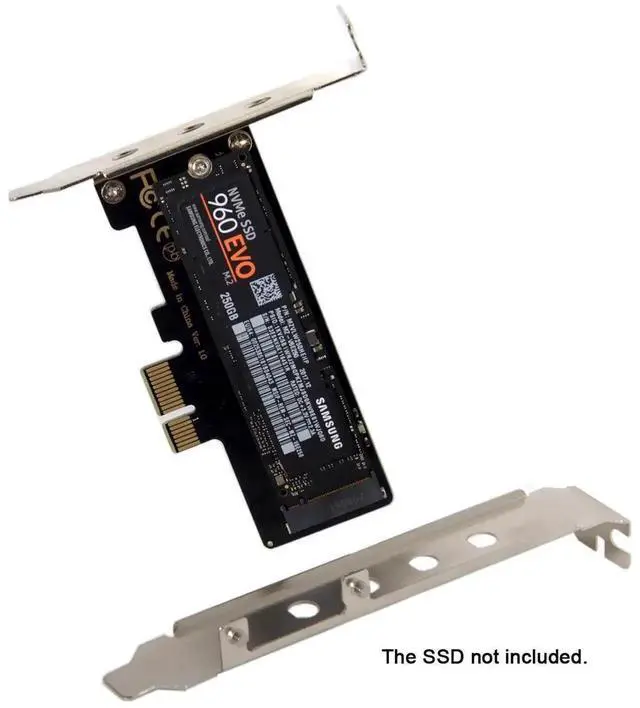 Alt view image 4 of 7 - Aomoproing NVME to PCI-E 4.0 Low Profile PCI-E 3.0 x1 Lane to M.2 NGFF M-Key SSD Nvme AHCI PCI Express Adapter Card