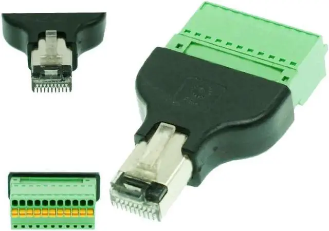 Alt view image 4 of 4 - Aomoproing 1pc RJ50 Male to 11 Pin Spring Terminal Adapter Connector RJ50 Splitter for CCTV DVR CCTV Accessory