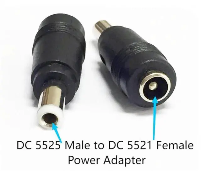 Alt view image 4 of 5 - Aomoproing DC Power Adapter Connector DC5.5 x 2.5mm Male Plug to 5.5x2.1mm Female Jack Coupler DC 5521 Female to 5525 Male for Laptop Interface Power Cable Converter 2pcs