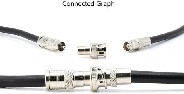 Alt view image 6 of 7 - Aomoproing BNC to RCA Adapter BNC Male to RCA Female Connector Coaxial Adapter Coupler for Closed-Circuit TV Surveillance Camera DVR Switcher TV Cable 6pcs