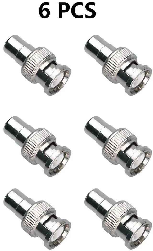 Alt view image 7 of 7 - Aomoproing BNC to RCA Adapter BNC Male to RCA Female Connector Coaxial Adapter Coupler for Closed-Circuit TV Surveillance Camera DVR Switcher TV Cable 6pcs