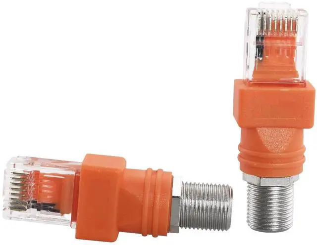 Alt view image 2 of 5 - Aomoproing 2PCS RJ45 Converter Adapter Coaxial Barrel Coupler Adapter Connector Coax Straight Connector