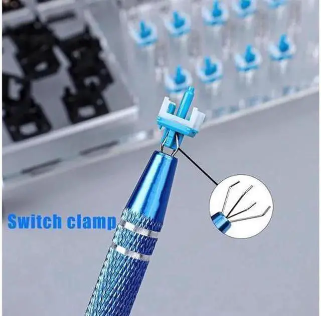 Alt view image 5 of 5 - Aomoproing 4 Pieces Keyboard Lube Switch Puller Kit IC Extractor Switch Puller Key Cap Puller Fine Head Grease Brush for Disassembly of Keyboard Electronic Component(4pcs Keyboard Puller Set)
