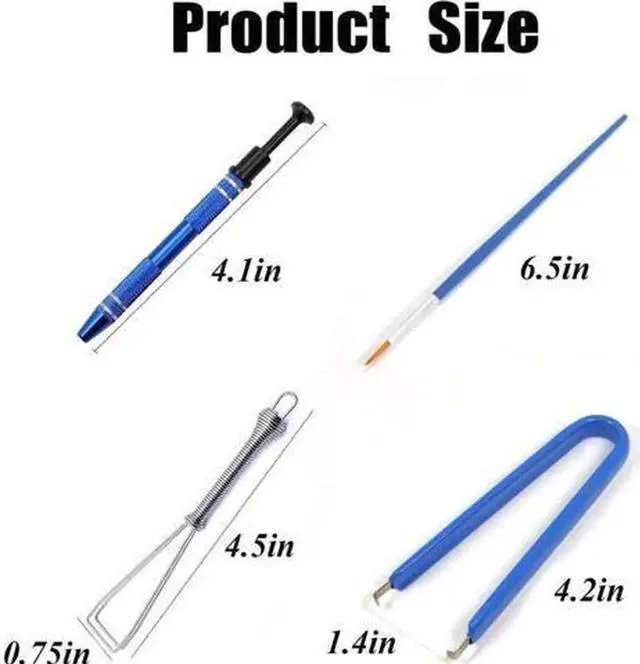 Alt view image 3 of 5 - Aomoproing 4 Pieces Keyboard Lube Switch Puller Kit IC Extractor Switch Puller Key Cap Puller Fine Head Grease Brush for Disassembly of Keyboard Electronic Component(4pcs Keyboard Puller Set)