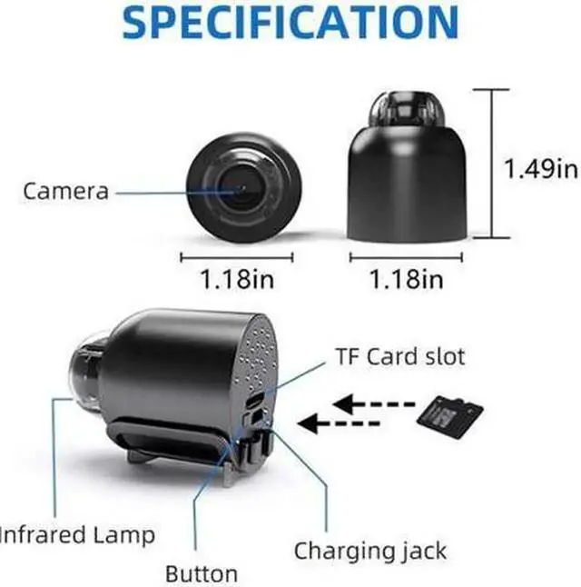 Alt view image 5 of 7 - Aomoproing Wireless Surveillance IP Camera Mini WIFI Spy Camera 1080P HD Home Night Vision Motion Detection Remote Monitoring 160° Wide Angle Micro Baby Monitor For Home Office Store Warehouse