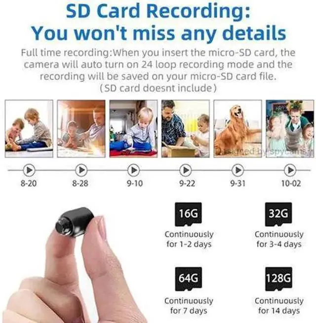 Alt view image 3 of 7 - Aomoproing Wireless Surveillance IP Camera Mini WIFI Spy Camera 1080P HD Home Night Vision Motion Detection Remote Monitoring 160° Wide Angle Micro Baby Monitor For Home Office Store Warehouse