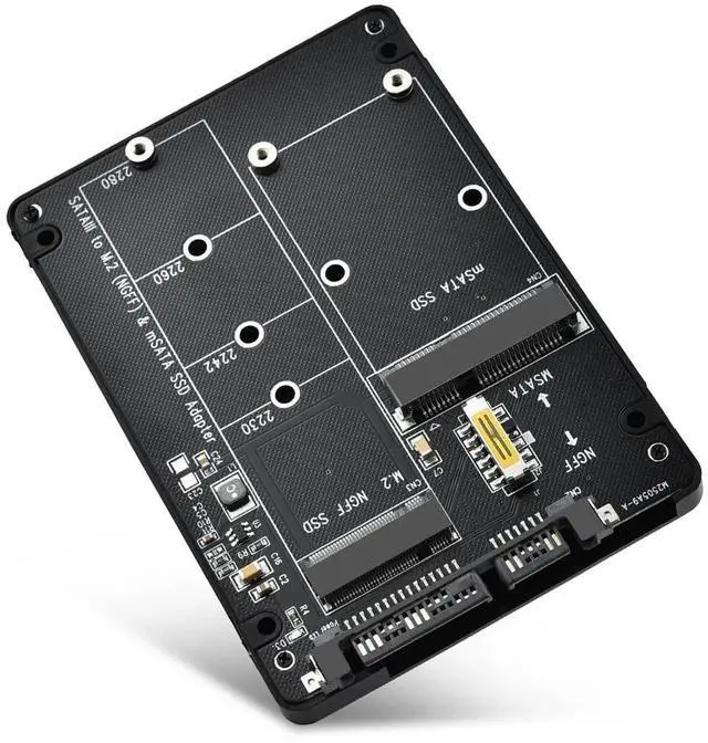 Main image of Aomoproing M.2 to SATA Adapter - 2 in 1 Converter for MSATA/M.2 NGFF SSD to 2.5" SATA III, Supports B&M Key, Not for M Key