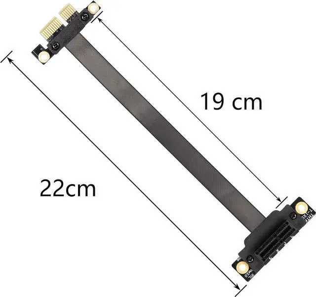 Alt view image 2 of 7 - Aomoproing PCIE 3.0 Extension Cable,36PIN 1X Extension Cable, 90 Degree PCI Express 1X Extend Card,for 1U,2U Chassis (20cm Straight, Black)