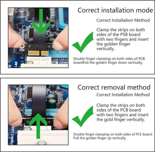 Alt view image 4 of 7 - Aomoproing PCIE 3.0 Extension Cable,36PIN 1X Extension Cable, 90 Degree PCI Express 1X Extend Card,for 1U,2U Chassis (20cm Straight, Black)