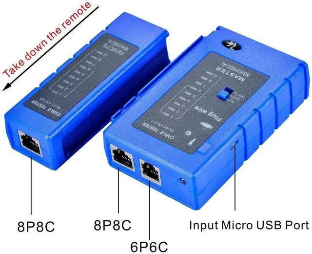 Alt view image 3 of 5 - Aomoproing Network Cable Tester Test Tool RJ45 RJ11 RJ12 CAT5 CAT6 UTP USB LAN Wire Ethernet