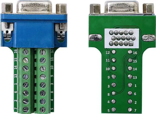 Alt view image 6 of 6 - Aomoproing VGA DB15 Solderless Connector 3+9 D-SUB 15 Pin VGA 3 Row Breakout Board Adaptor with Case+Screwdriver(2-Pack Fmale)