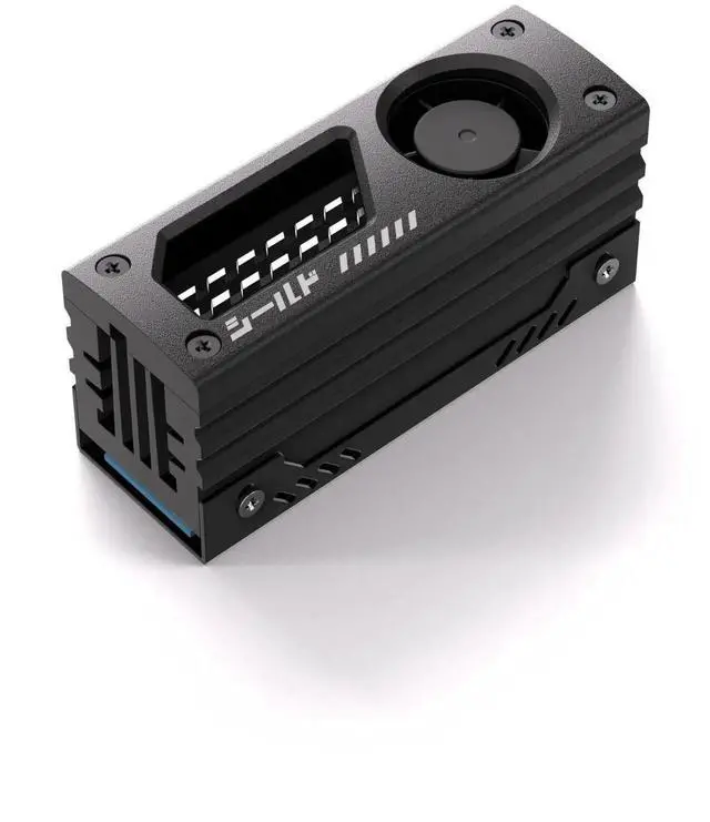 Main image of Aomoproing Shield M.2 SSD Heatsink with Build-in 20mm PWM Fan, Premium Aluminum Design, High-Performance SSD Cooler for M.2 2280-Black-1 Pack