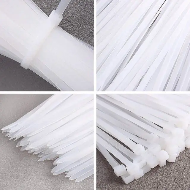Alt view image 3 of 5 - Aomoproing 100pcs Zip Ties Plastic Cable Zip Ties Self-Locking Nylon Wire Ties Heavy Duty Ultra Strong Zip Straps (10 Inch, White)