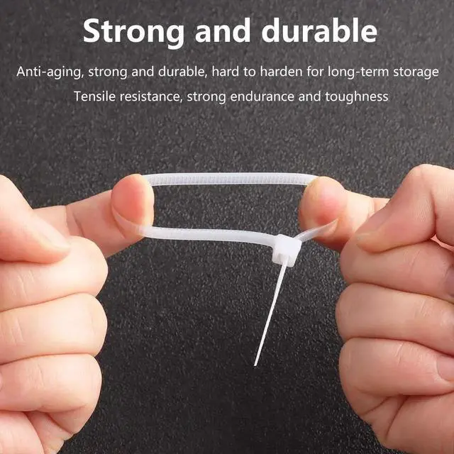 Alt view image 5 of 5 - Aomoproing 100pcs Zip Ties Plastic Cable Zip Ties Self-Locking Nylon Wire Ties Heavy Duty Ultra Strong Zip Straps (10 Inch, White)