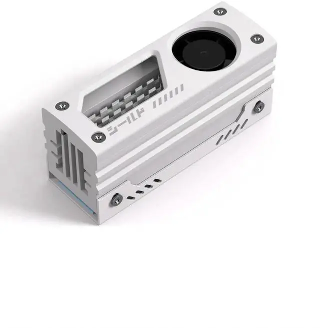 Main image of Aomoproing Shield M.2 SSD Heatsink with Build-in 20mm PWM Fan, Premium Aluminum Design, High-Performance SSD Cooler for M.2 2280-White-1 Pack