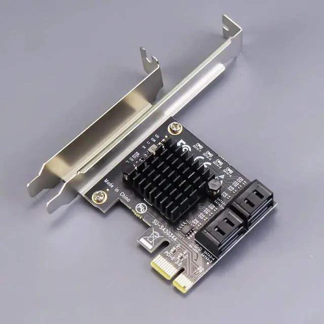 Alt view image 5 of 7 - Aomoproing SA3034-C 4-Port PCIe X1 SATA Expansion Card with SATA and Power Cables, Compatible with Windows,Linux,Mac OS,NAS