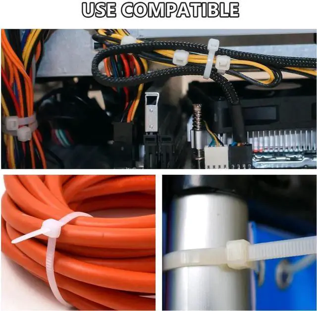 Alt view image 4 of 7 - Aomoproing 250pcs Zip Ties Plastic Cable Zip Ties Self-Locking Nylon Wire Ties Heavy Duty Ultra Strong Zip Straps (10 Inch, White)