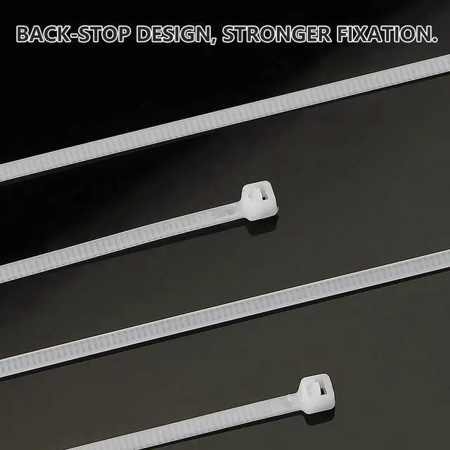 Alt view image 3 of 7 - Aomoproing 250pcs Zip Ties Plastic Cable Zip Ties Self-Locking Nylon Wire Ties Heavy Duty Ultra Strong Zip Straps (10 Inch, White)