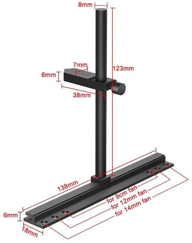 Alt view image 5 of 6 - Aomoproing GPU Support Bracket, Graphics Card Support, GPU Bracket Brace, Video Card Sag Holder Bracket, GPU Stand, Adjustable Anti Sag GPU Stand for Fan Aluminum 129mm