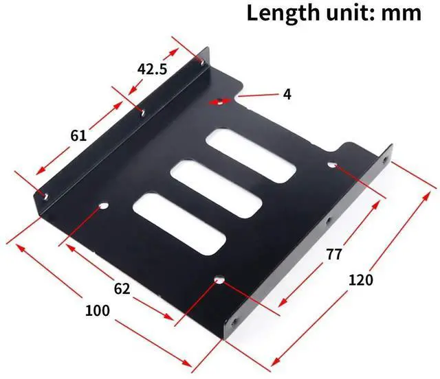 Alt view image 2 of 7 - Aomoproing HDD SSD Mounting Bracket 2.5 to 3.5 Adapter Hard Drive Holder (Single Drive, Pack of 2)