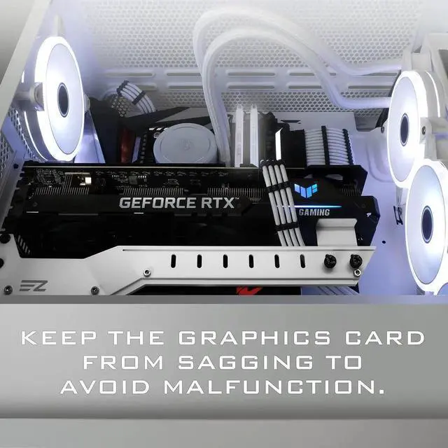 Alt view image 6 of 7 - Aomoproing GPU Holder Brace Graphics Card Support, Video Card Sag Holder/Holster Bracket Support AMD6700/Nvidia 3090 - 309EZ-White