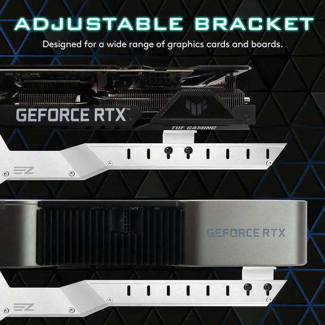 Alt view image 7 of 7 - Aomoproing GPU Holder Brace Graphics Card Support, Video Card Sag Holder/Holster Bracket Support AMD6700/Nvidia 3090 - 309EZ-White