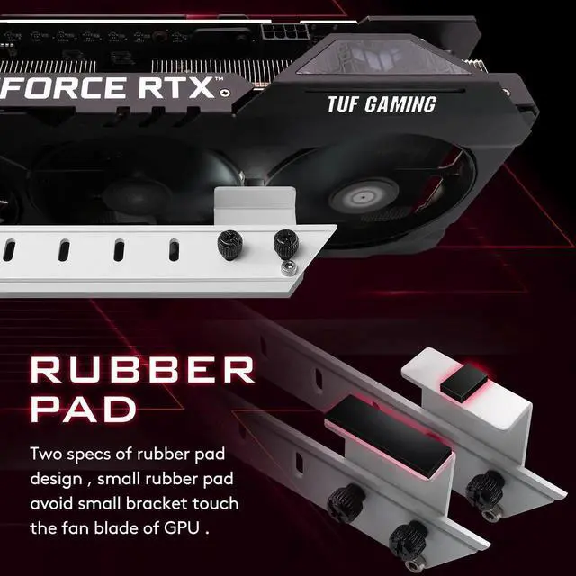 Alt view image 5 of 7 - Aomoproing GPU Holder Brace Graphics Card Support, Video Card Sag Holder/Holster Bracket Support AMD6700/Nvidia 3090 - 309EZ-White