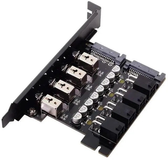 Alt view image 7 of 7 - Aomoproing 4 SATA Hard Disk Control System Intelligent Control Management System HDD SSD Power Switch with PCI Bracket