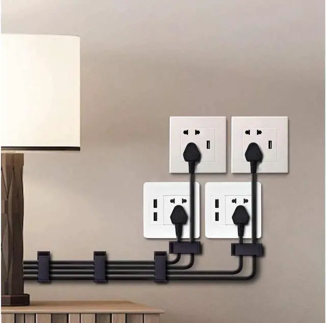 Alt view image 6 of 7 - Aomoproing 50Pcs Self Adhesive Cable Management Clips Cable Organizers Wire Clips Cord Holder for TV PC Ethernet Cable under Desk Home Office Outdoor