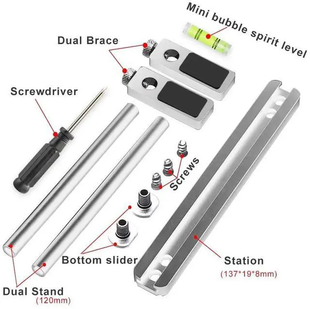 Alt view image 6 of 6 - Aomoproing Graphics Card GPU Support Bracket: Adjustable Aluminum GPU Sag Bracket Video Card GPU Stand Holder Graphics Card Support with Dual Stand (Silver 128mm)