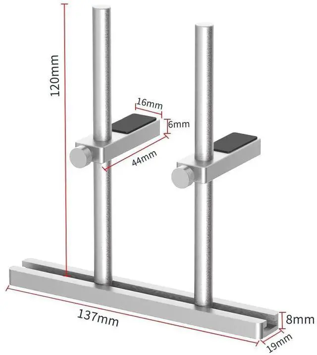 Alt view image 5 of 6 - Aomoproing Graphics Card GPU Support Bracket: Adjustable Aluminum GPU Sag Bracket Video Card GPU Stand Holder Graphics Card Support with Dual Stand (Silver 128mm)