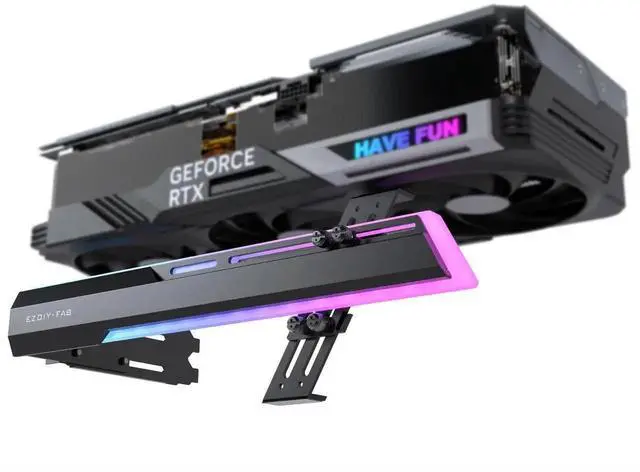 Main image of Aomoproing 5V ARGB GPU Holder Brace Graphics Card GPU Support Video Card Holder Bracket, Strenchable Structure, Video Card Sag Holder/Holster Bracket Support RX7990XTX, RTX4090, Black-341