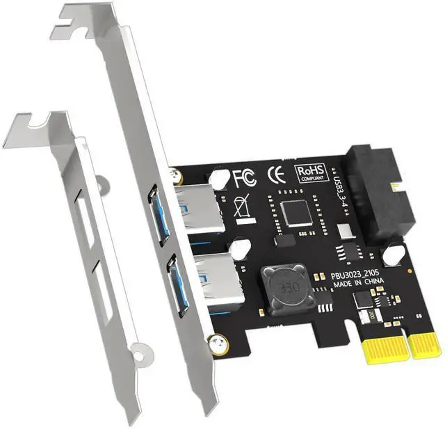 Main image of Aomoproing U3055N 2-Port USB 3.0 Type-A and USB Header 5Gbps PCIe Expansion Card for Intel, AMD, and ARM Platform, Compatible with Windows and Linux (Not Support Mac OS)